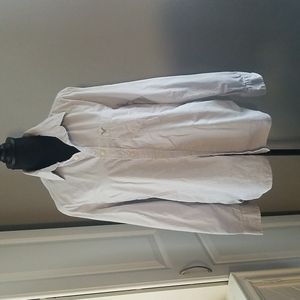 AE  Distressed Striped Oxford Button-Up